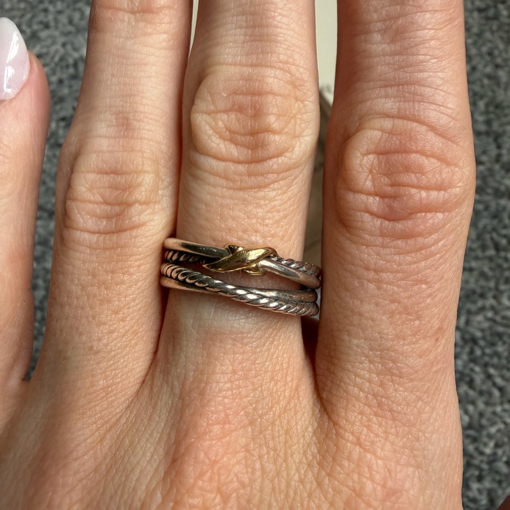 David Yurman X Crossover Band Ring in Sterling Silver 6mm Size 8 - Picture 6 of 8